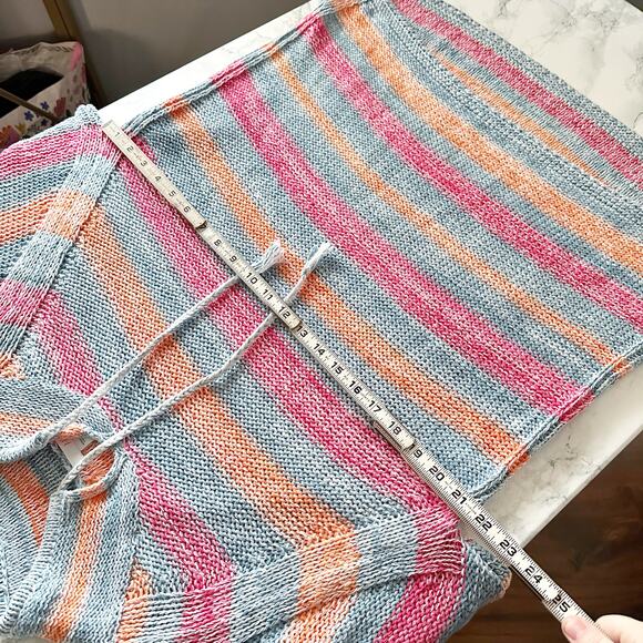 J. Jill Blue Blue/Pink Striped Pullover Cotton Linen Sweater women’s size medium - Picture 10 of 10